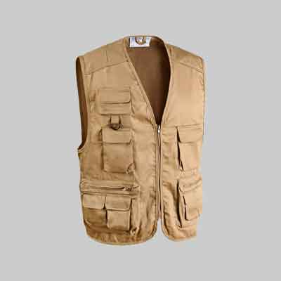 GILET MULTITASCHE 'STAR' BEIGE Tg. XL. Prezzo per Pezzo.
