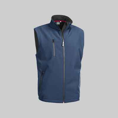 GILET MULTITASCHE SOFTSHELL BLU Tg. L (52-54). Prezzo per Pezzo.