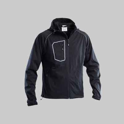 GIUBBINO SOFTSHELL CON CAPPUCCIO 'FASTEN' NERO Tg. XL (56-58). Prezzo per Pezzo.
