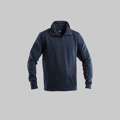 FELPA CON ZIP CORTA BLU Tg. L (52-54). Prezzo per Pezzo.