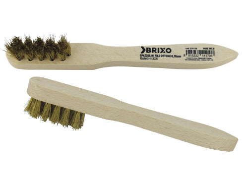 Spazzolini fili ottone Brixo ondulati con manico. Prezzo per Pezzo.