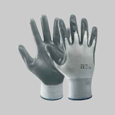 GUANTO POLIESTERE/NITRILE Tg. 9. Prezzo per paio.
