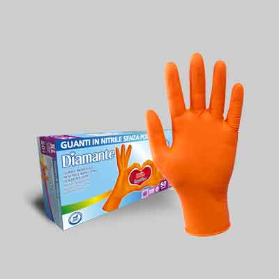 GUANTO MONOUSO IN NITRILE 'DIAMOND' Tg. XL - confezione 50 pezzi. Prezzo per Confezione.