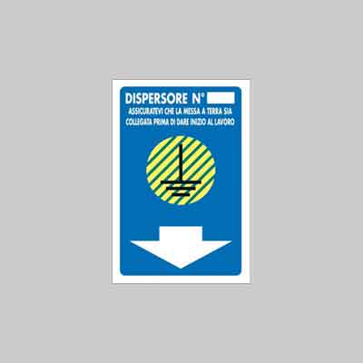 CARTELLO 'DISPERSORE N°' cm 20x30. Prezzo per Pezzo.