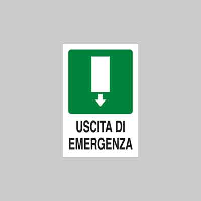 CARTELLO 'USCITA DI EMERGENZA' cm 20x30. Prezzo per Pezzo.