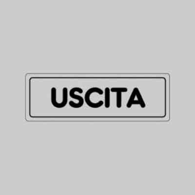 ETICHETTA 'USCITA' cm 15x5. Prezzo per Pezzo.