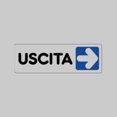 ETICHETTA 'USCITA DX' cm 15x5. Prezzo per Pezzo.