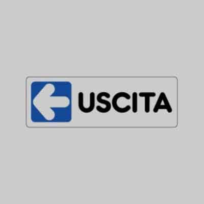 ETICHETTA 'USCITA SX' cm 15x5. Prezzo per Pezzo.