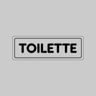 ETICHETTA 'TOILETTE' cm 15x5. Prezzo per Pezzo.
