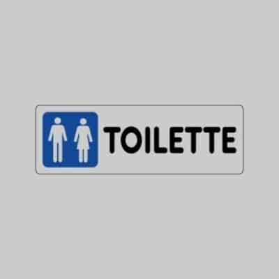 ETICHETTA 'TOILETTE UOMINI/DONNE' cm 15x5. Prezzo per Pezzo.