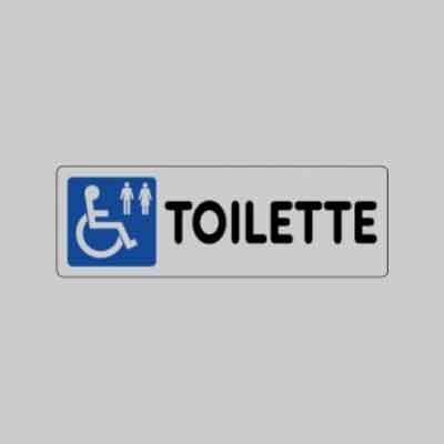 ETICHETTA 'TOILETTE DISABILI' cm 15x5. Prezzo per Pezzo.
