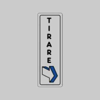 ETICHETTA 'TIRARE' cm 15x5. Prezzo per Pezzo.
