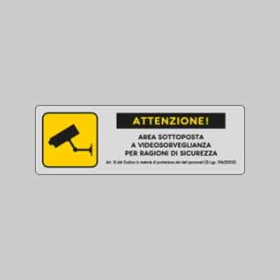ETICHETTA 'AREA VIDEOSORVEGLIATA' cm 15x5. Prezzo per Pezzo.