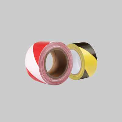 NASTRO SEGNALETICO ADESIVO mm 50x33 mt - Col. Bianco/Rosso. Prezzo per Pezzo.