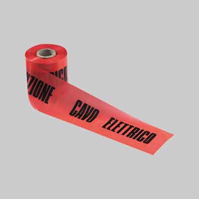 NASTRO SEGNALETICO 'ATTENZIONE CAVO ELETTRICO' cm 10 x mt 200. Prezzo per Pezzo.