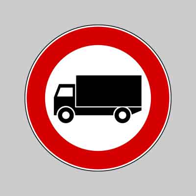 SEGNALE STRADALE FIG. 60/A 'DIVIETO DI TRANSITO A VEICOLI SUPERIORI A 3,5T' Ø cm 60. Prezzo per Pezzo.