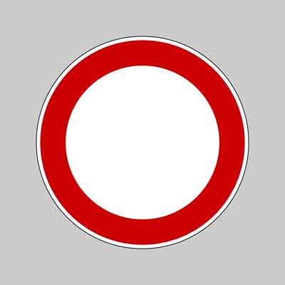 SEGNALE STRADALE FIG.46 'DIVIETO DI TRANSITO' Ø cm 60. Prezzo per Pezzo.