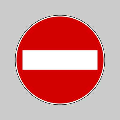 SEGNALE STRADALE FIG.47 'SENSO VIETATO' Ø cm 60. Prezzo per Pezzo.