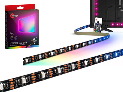 Luci Led strisce adesive USB RGB Century. Prezzo per Pezzo.