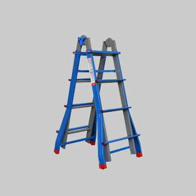 SCALA MULTIUSO 'METALLIKA' 5+5 gradini. Prezzo per Pezzo.
