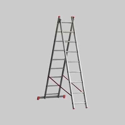 SCALA A DUE ELEMENTI 'OR2' 11+11 gradini (H.mt 5,40) - montante mm 84x25. Prezzo per Pezzo.