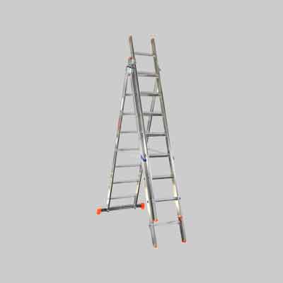 SCALA A TRE ELEMENTI 'OR3' 12+12+12 gradini (H.mt 7,60) - montante mm 84x25. Prezzo per Pezzo.