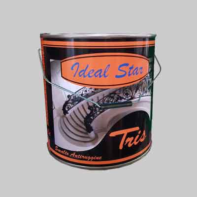 SMALTO ANTIRUGGINE IN SECCHIO 'TRIS' IDEAL STAR 2,5 lt - Bianco Opaco. Prezzo per Pezzo.