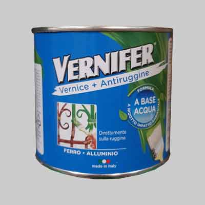 SMALTO ANTIRUGGINE ALL'ACQUA 'VERNIFER' SATINATO ml 500 - Bianco. Prezzo per Pezzo.