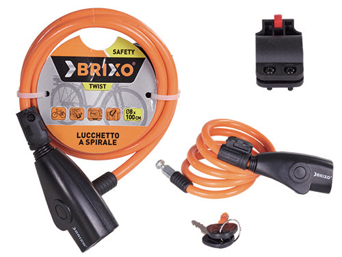 Lucchetti Brixo a spirale per cicli Twist. Prezzo per Pezzo.