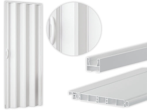 Porte a soffietto PVC Bianco. Prezzo per Pezzo.