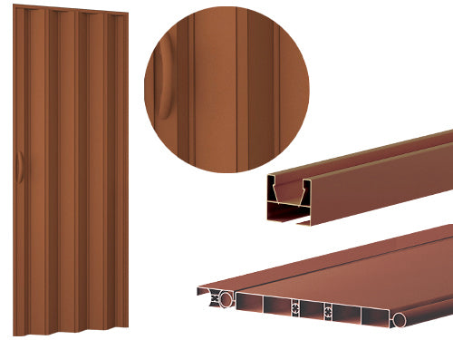 Porte a soffietto PVC Noce. Prezzo per Pezzo.