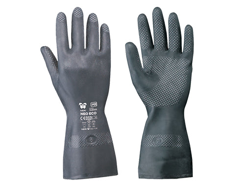Guanti in neoprene neri industriali. Prezzo per paio.