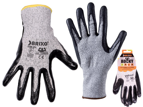 Guanti Brixo Rocky Cotone/Nitrile. Prezzo per paio.