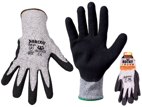 Guanti Brixo Rocky Cotone/Nitrile sabbiato. Prezzo per paio.