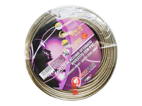 Cavetti stendibiancheria ottonati plastificati 100 mt. Prezzo per rotolo.