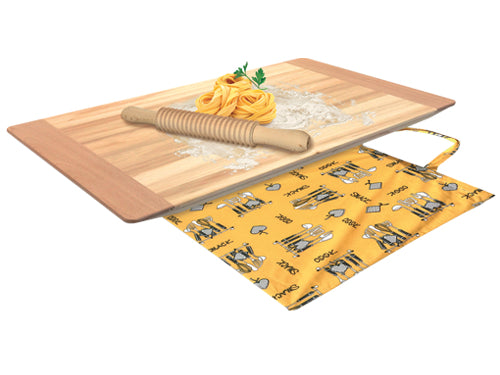 Asse legno per impastare con mattarello e custodia. Prezzo per Confezione.