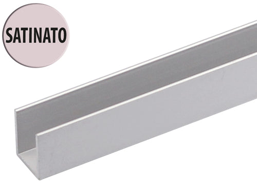 Profili Canaline a U alluminio satinato. Prezzo per Pezzo.