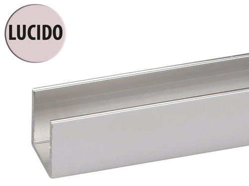 Profili Canaline a U alluminio lucido. Prezzo per Pezzo.