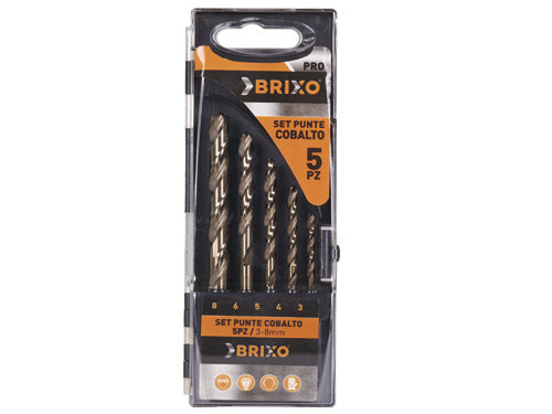 Set punte Brixo HSS Cobalto 5 Pz. Prezzo per Pezzo.