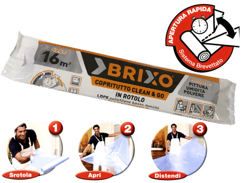 Teli copritutto Brixo Bassa DensitÃ  mt. 4x4 ca. Prezzo per Pezzo.