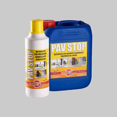 DETERGENTE PROFUMATO PER PAVIMENTI 'PAV STOP' lt 1. Prezzo per Pezzo.