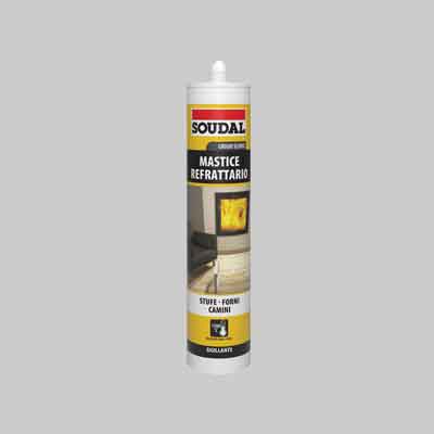 MASTICE REFRATTARIO SOUDAL ml 290 - Grigio scuro. Prezzo per Pezzo.