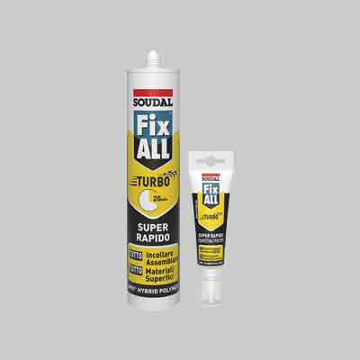 ADESIVO SIGILLANTE 'FIX ALL TURBO' SOUDAL ml 290 - Bianco. Prezzo per Pezzo.