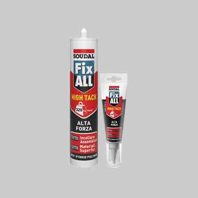 ADESIVO SIGILLANTE 'FIX ALL HIGH TACK' SOUDAL ml 290 - Bianco. Prezzo per Pezzo.