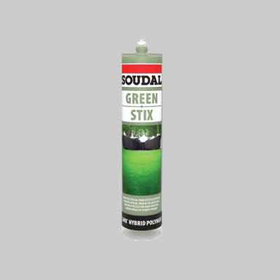 ADESIVO SIGILLANTE 'GREEN STIX' SOUDAL ml 290 - Verde. Prezzo per Pezzo.
