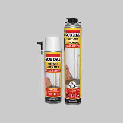 SCHIUMA POLIURETANICA UNIVERSALE SOUDAL ml 750 - Manuale. Prezzo per Pezzo.