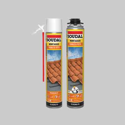 SCHIUMA POLIURETANICA TEGOLE E TETTI SOUDAL ml 750 - Manuale. Prezzo per Pezzo.
