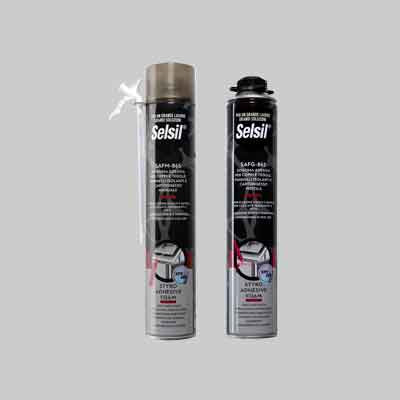 ADESIVO POLIURETANICO PER COPPI, PANNELLI ISOLANTI E CARTONGESSO SELSIL ml 750 - Per pistola. Prezzo per Pezzo.