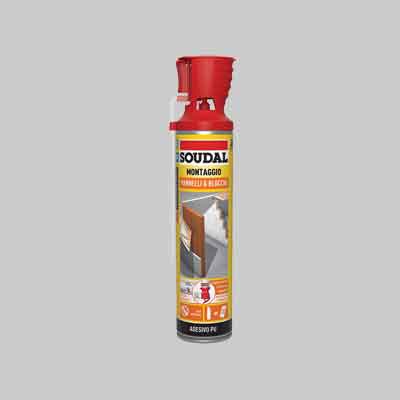 ADESIVO POLIURETANICO PANNELLI E BLOCCHI CON APPLICATORE SOUDAL ml 600. Prezzo per Pezzo.