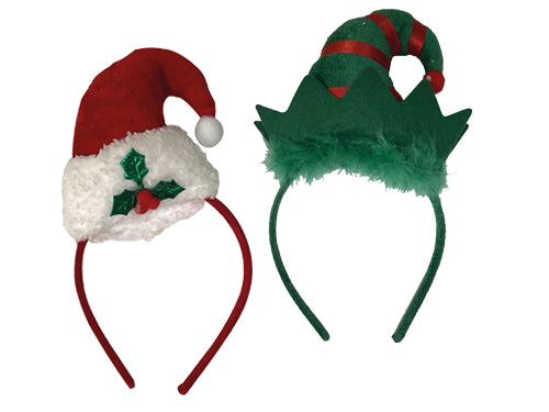 Cerchietti Natale con cappellino. Prezzo per Pezzo.